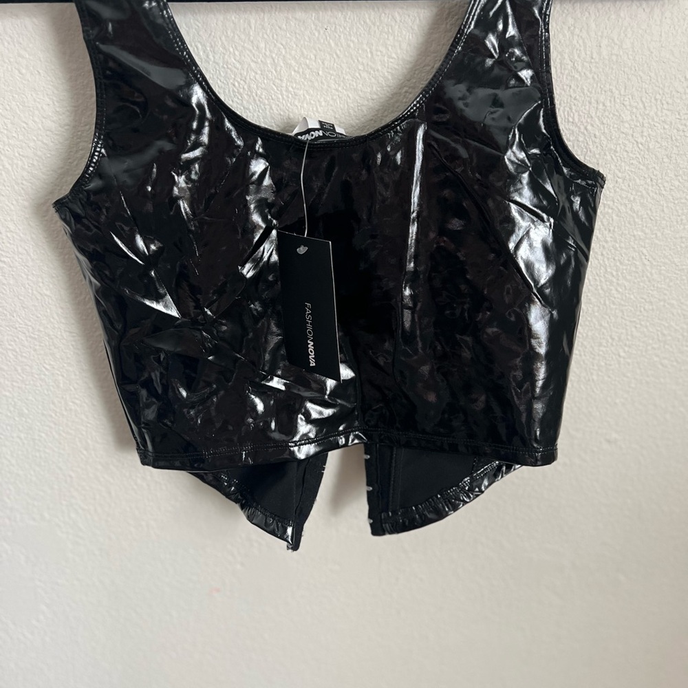 Fashion Nova Black Asymmetrical Cut Out Tank Top